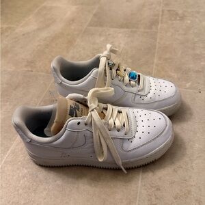 Nike Kids White and Blue Sneakers
